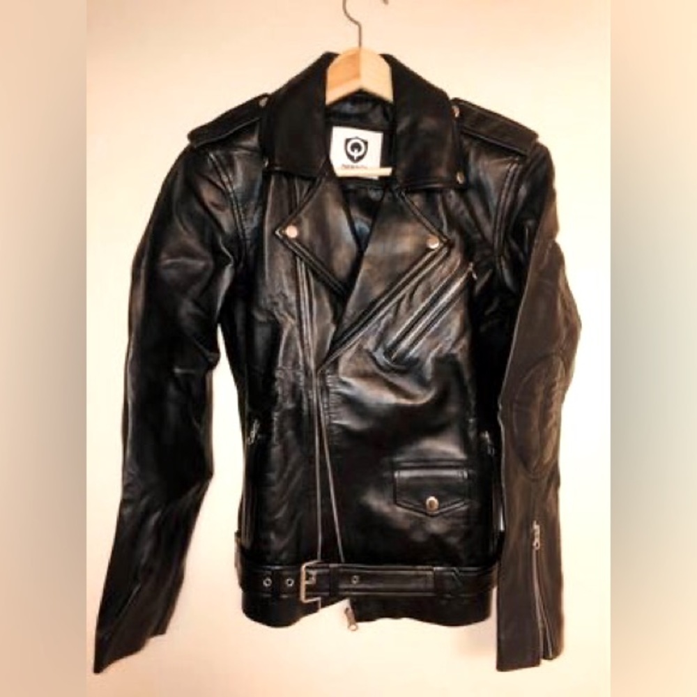 NEW! Leather Moto Motorcycle Jacket Rock N Roll XS / S